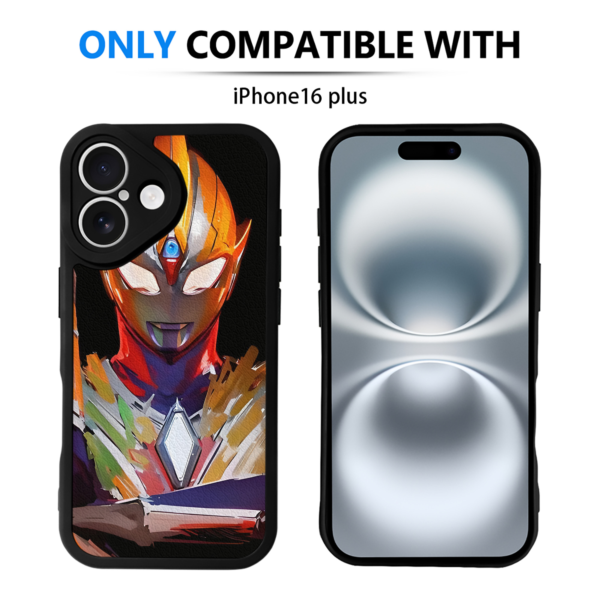 （画像用） ウルトラマン Ultraman 【iPhone 16シリーズ対応】シリコンスマホケース（レザー調） 材質：シリコン